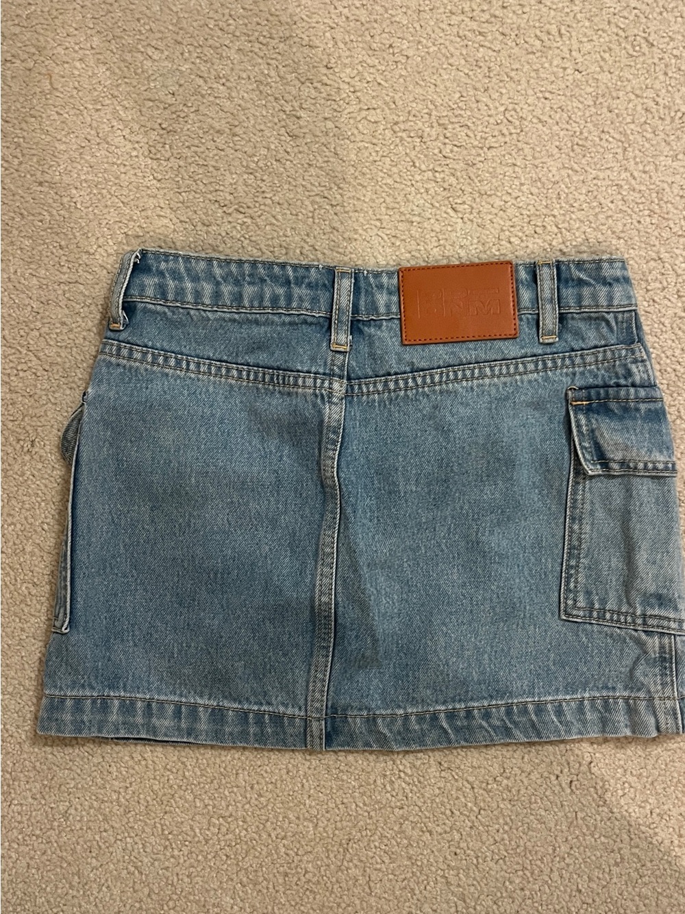 Princess Polly Light Blue Denim Cargo Mini Skirt